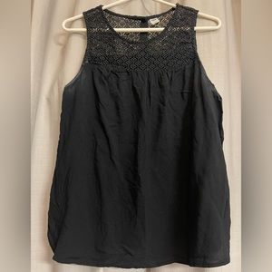 Old Navy Black Macrame Tank